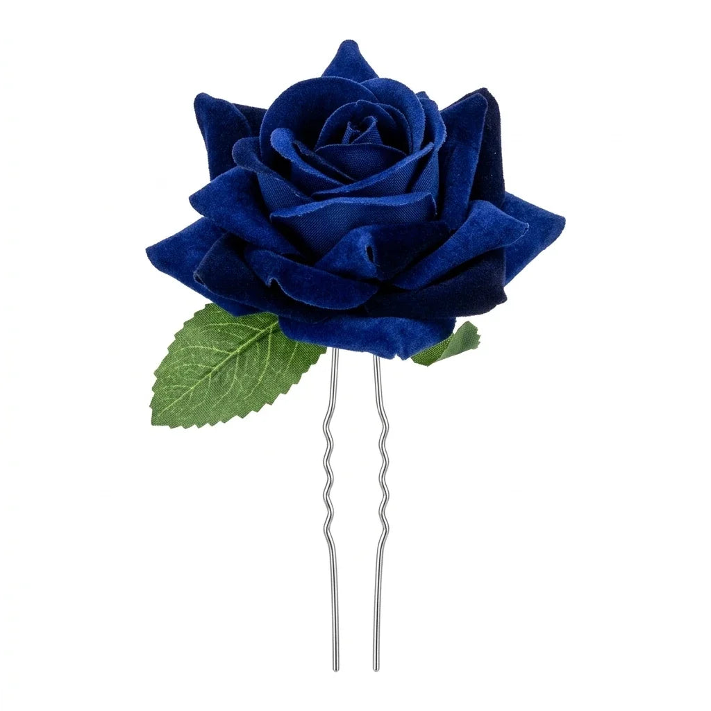 Silk Rose U-Shape Hair Fork | Bridal Floral Hair Accessory
