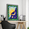 Sun Moon Elegant Canvas Wall Art – Vintage Floral Poster Print