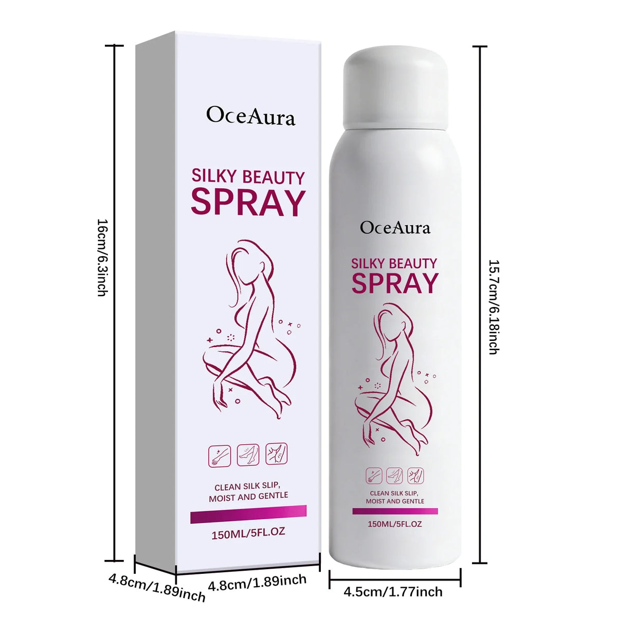 150ml Gentle Hair Removal Spray | Aloe, Glycerin & Pore Care