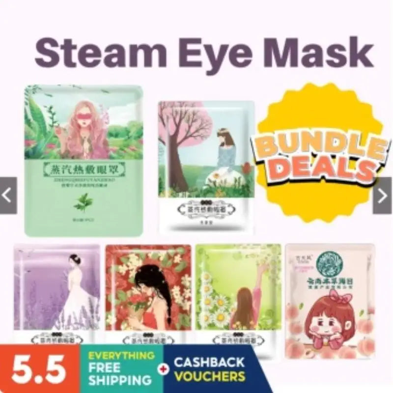 Self-Heating Steam Eye Masks 5-Pack | Lavender, Rose & More