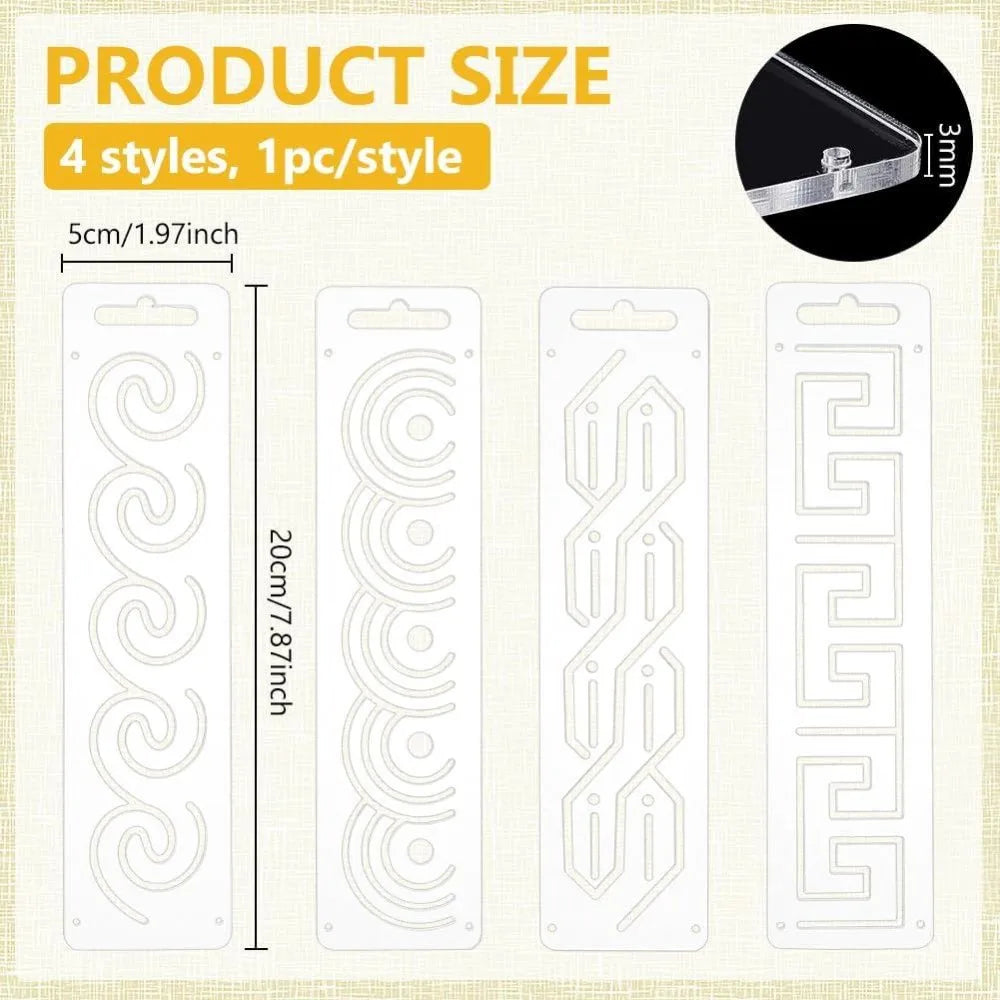 4-Pc Acrylic Sashiko Stencil Set – Hand Quilting Templates