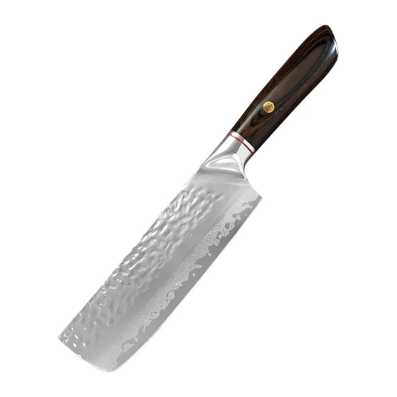 Damascus Steel Cleaver Knife – Sharp Wood Handle Chef Knife