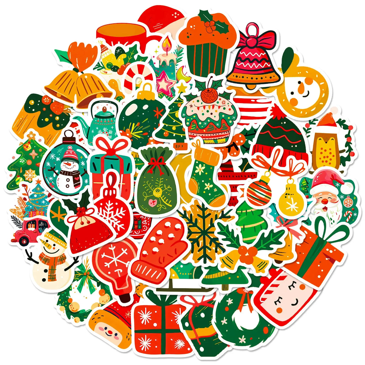 Christmas Cartoon Sticker Santa Claus Waterproof Vinyl Decals Luggage