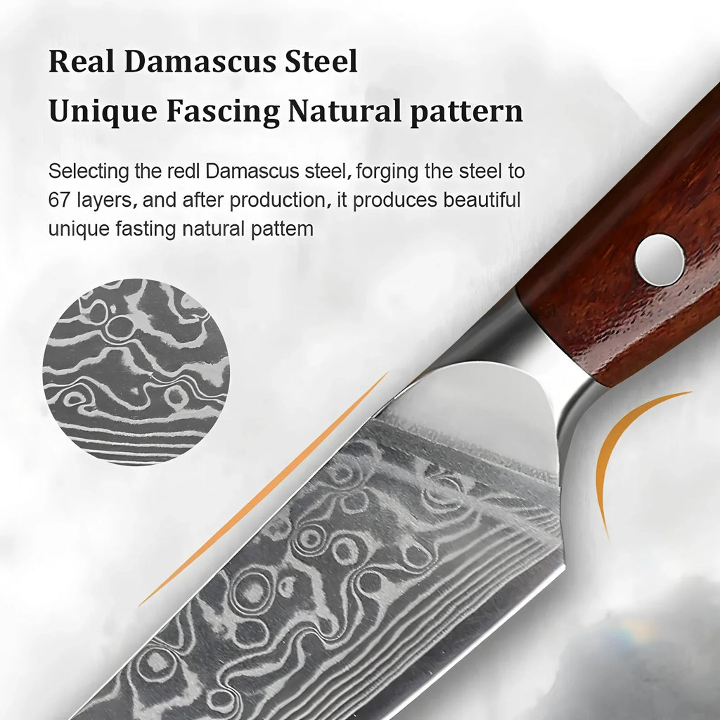 67-Layer Damascus Steel Steak Knife Set – 1 to 4 Pieces