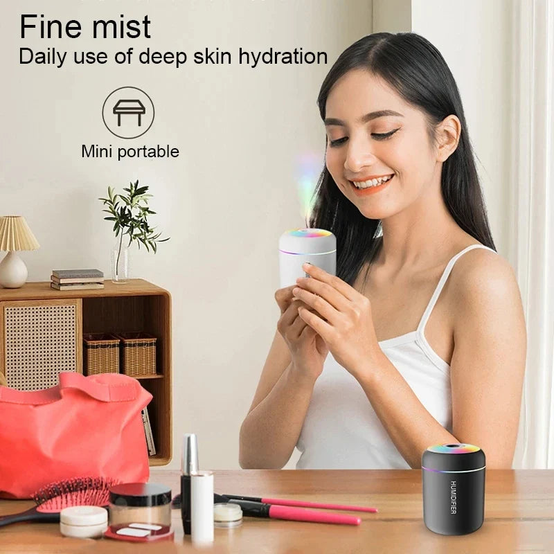 HOMEFISH Mini USB Cool Mist Humidifier & Aroma Diffuser LED