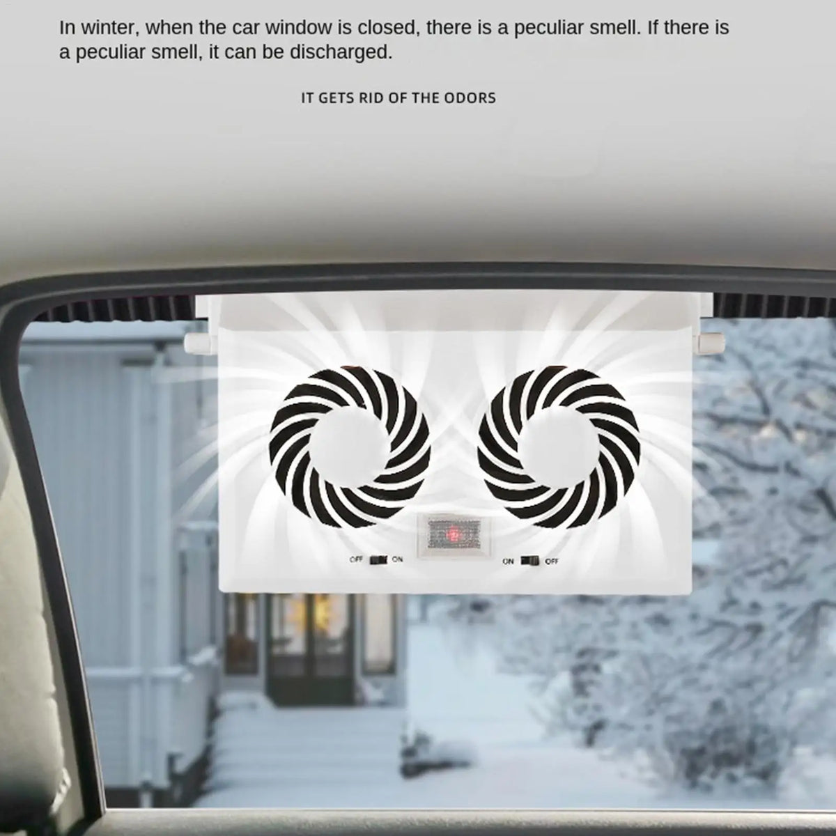 Solar Powered Car Window Fan – Dual-Head Cooling Ventilator