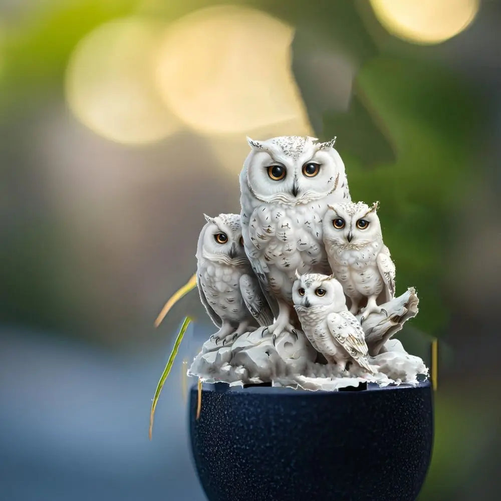 Acrylic Owl Garden Stake – Waterproof Figurine Yard Decor