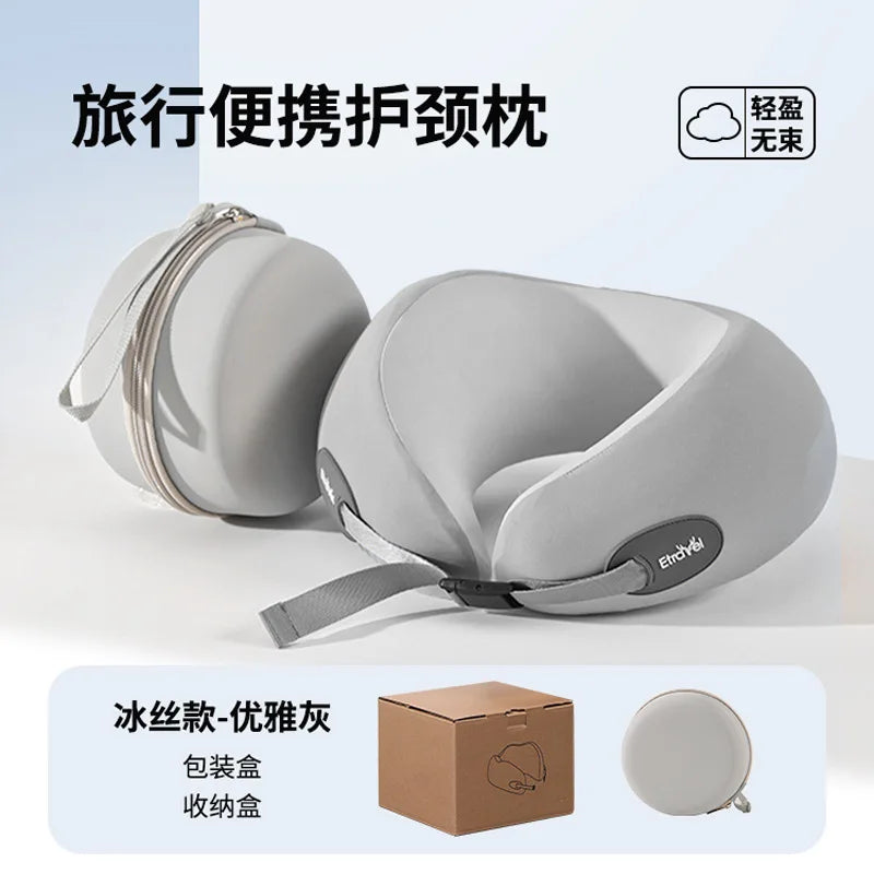 Memory Foam U-Shaped Travel Neck Pillow – Foldable & Compact