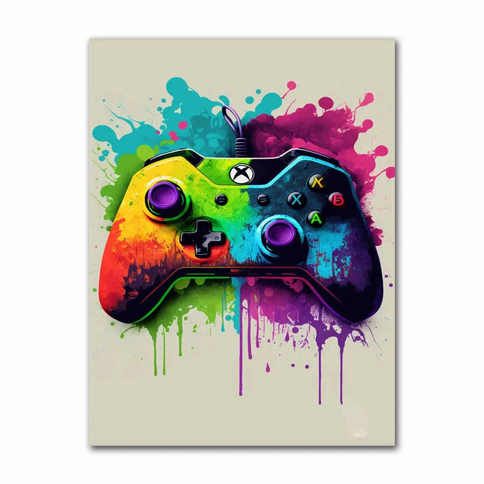 Gaming Controller Canvas Wall Art Poster | Nordic Room Decor
