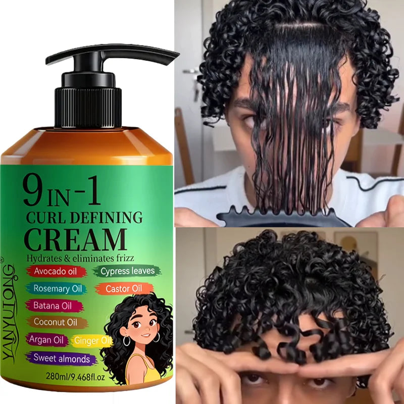 280ml Curly Hair Styling Cream – Moisturizing & Smoothing