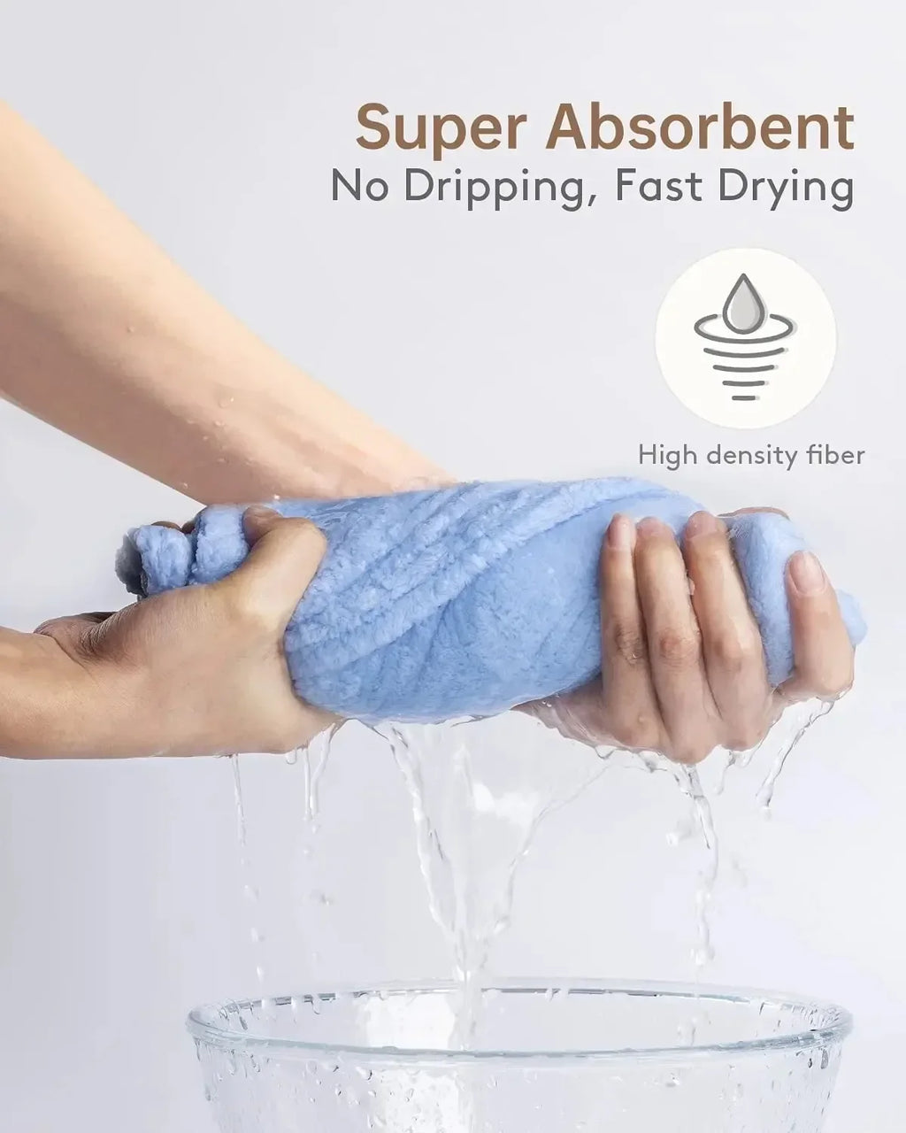 Microfiber Quick-Dry Hair Towel Wrap Cap with Elastic Band