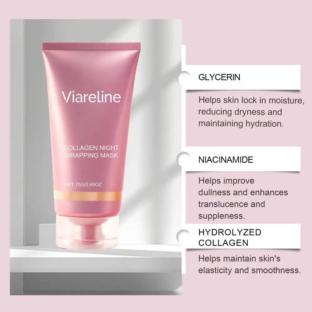 Collagen Night Peel Off Mask Cleansing Pores Reduces Facial Skin Sag
