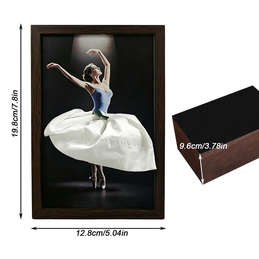 Ballet Dancer Wooden Tissue Box Cover | Ballerina Napkin Holder