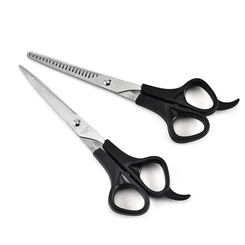 2pc Stainless Steel Hair Cutting & Thinning Scissors Set