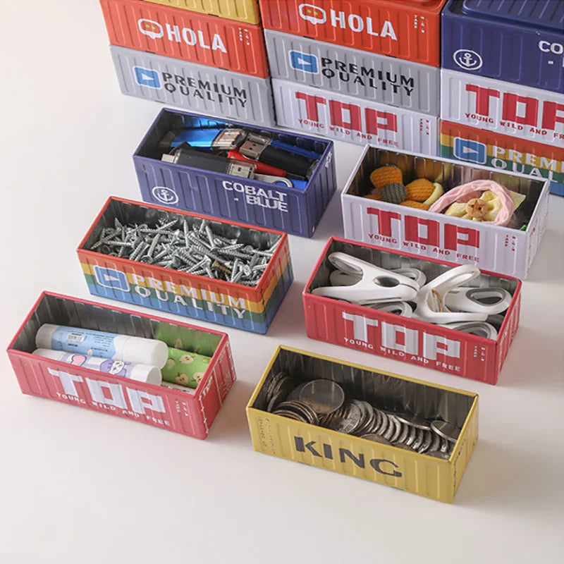 Iron Storage Box Retro Industrial Metal Miniature Container Model