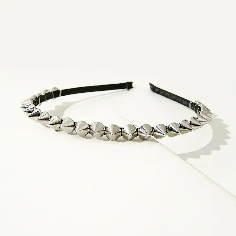 Gothic Punk Studded Spike Headband | Unisex Metal Rivet Hair Band