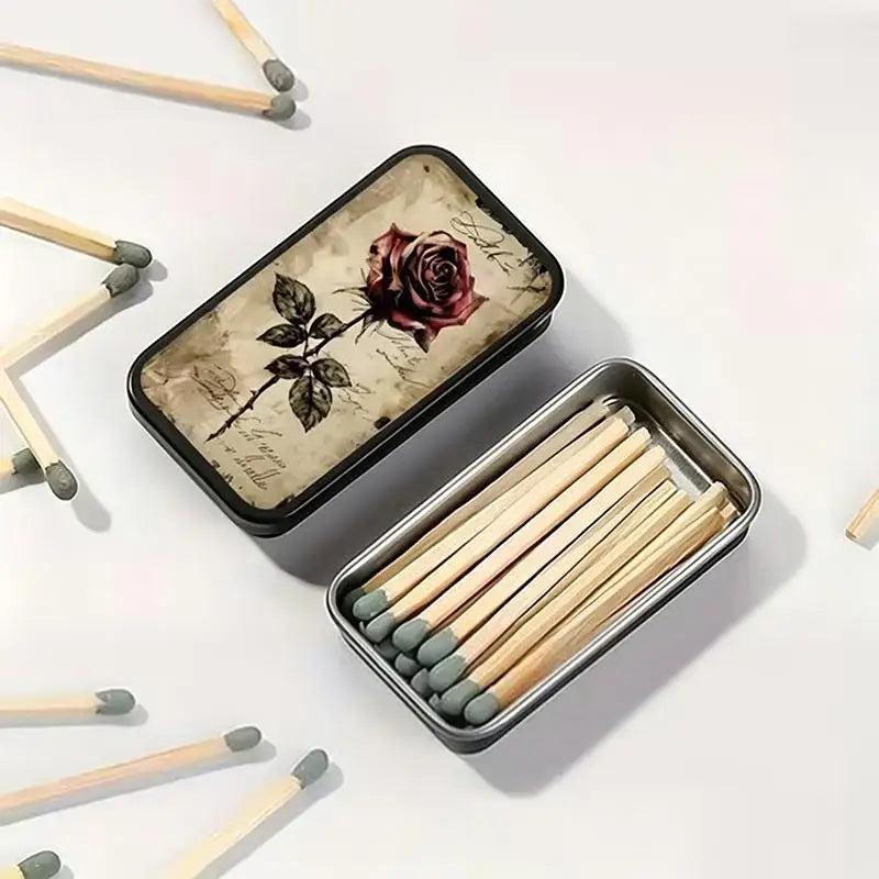 Retro Metal Pull-Out Storage Box – Matches, Coins & Accessories