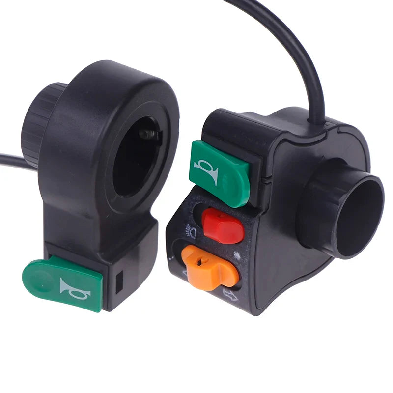3-in-1 E-Bike Handlebar Switch – Horn, Headlight & Turn Signal
