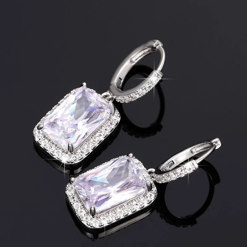 Huitan Geometric Cubic Zirconia Dangle Earrings – Women