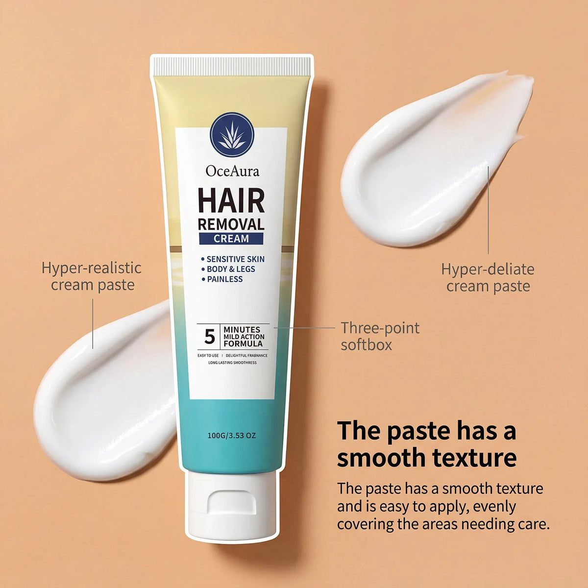 Painless Hair Removal Cream – Smooth Depilatory Lotion 100g