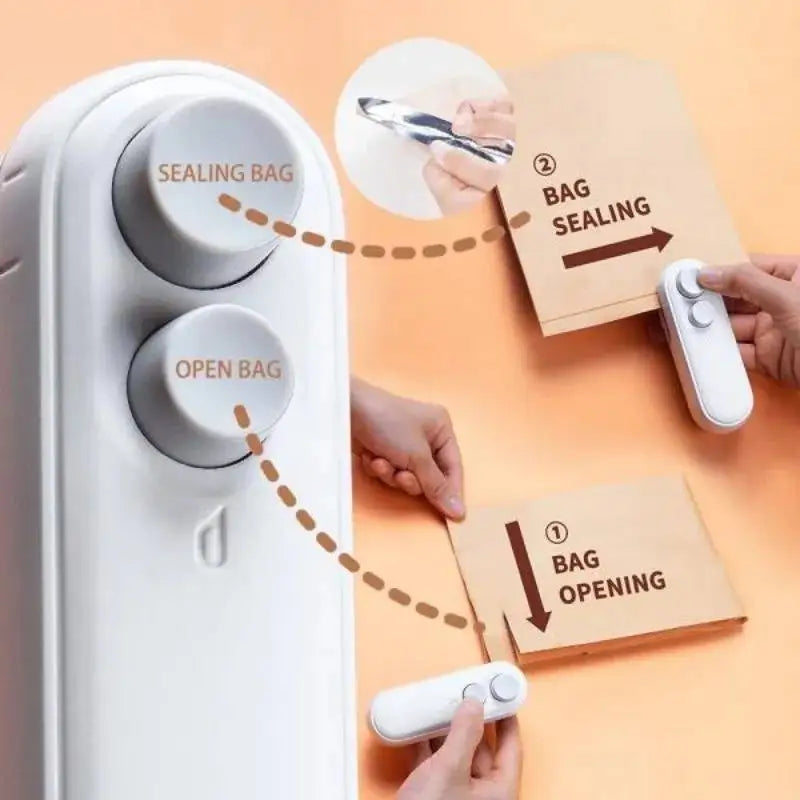 2-in-1 Portable Mini Heat Sealer – Rechargeable Bag Sealer
