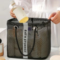 Portable Mesh Toiletry Bag Handle Quick Drying Large Capacity