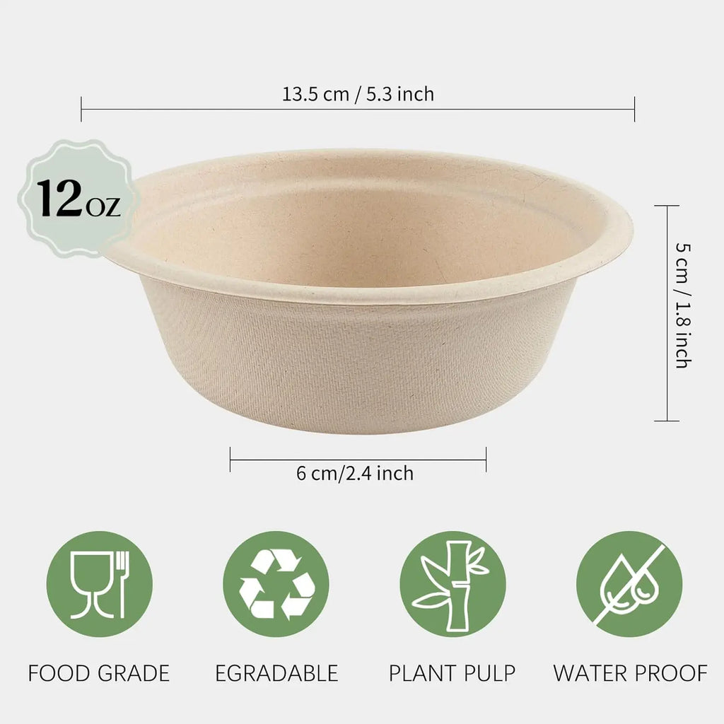 50 125 200 Paper Bowls 100 Compostable Disposable Soup Bowl Heavy
