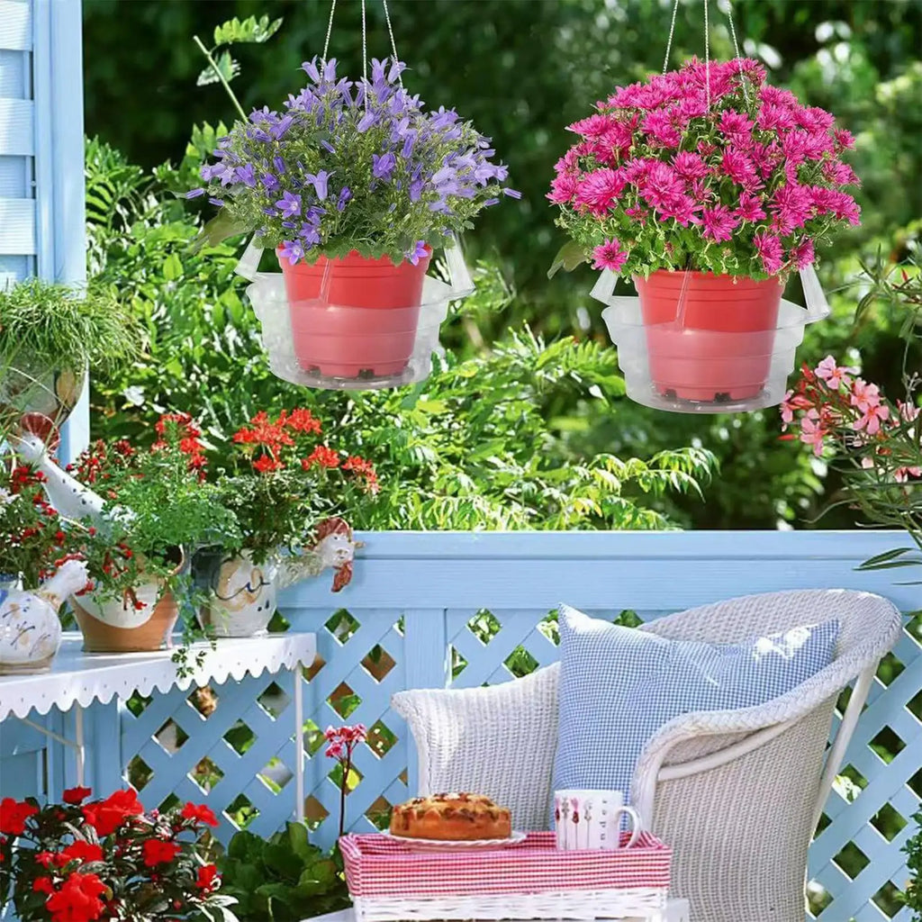 Transparent Hanging Planter Drip Tray with Hook – 3 Sizes