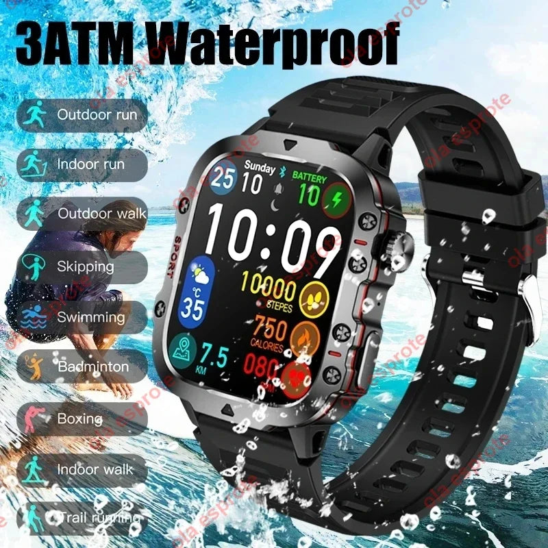 Military Smart Watch Women 3ATM Outdoor Sport GPS Fitness Tracker