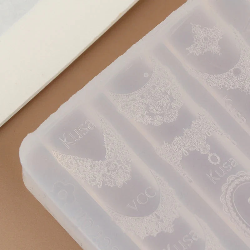 Silicone Lace Nail Mold | Embossed Manicure Stencil DIY