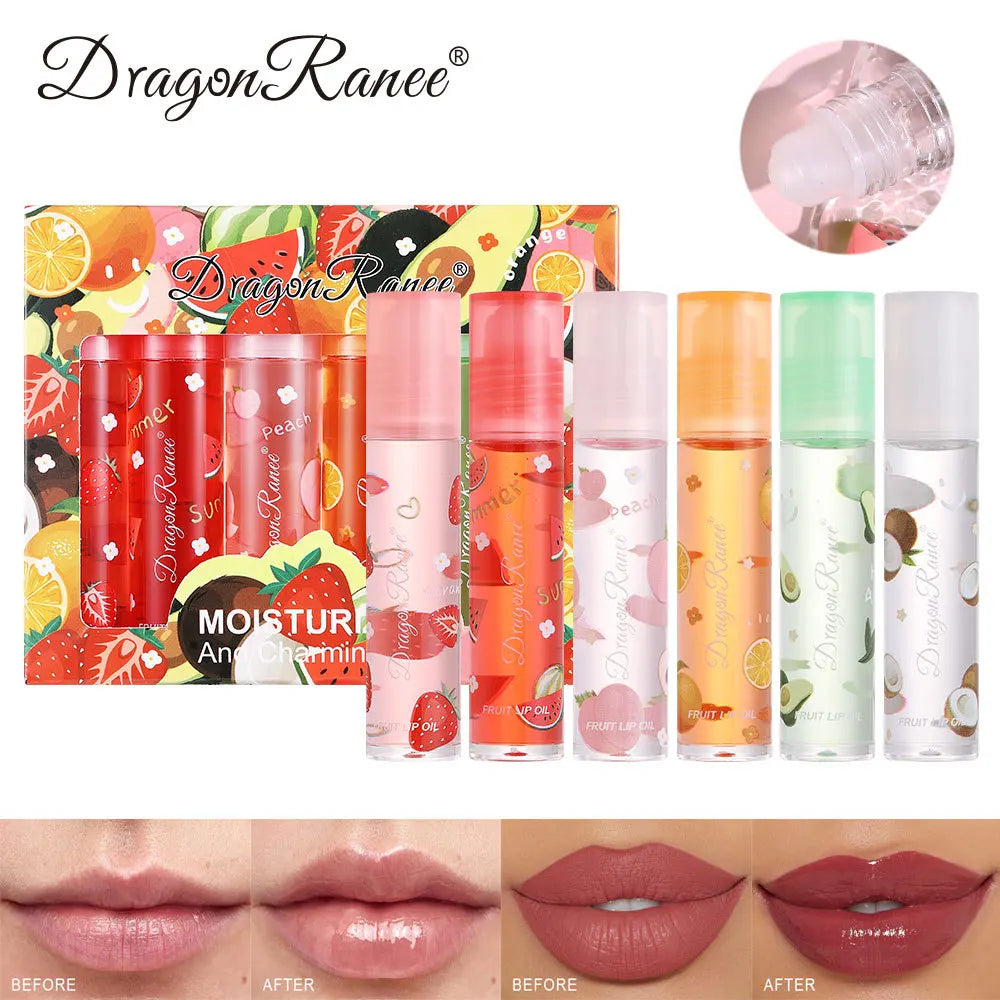 Dragon Ranee 6-Pc Strawberry Lip Oil Set | Hydrating Gloss