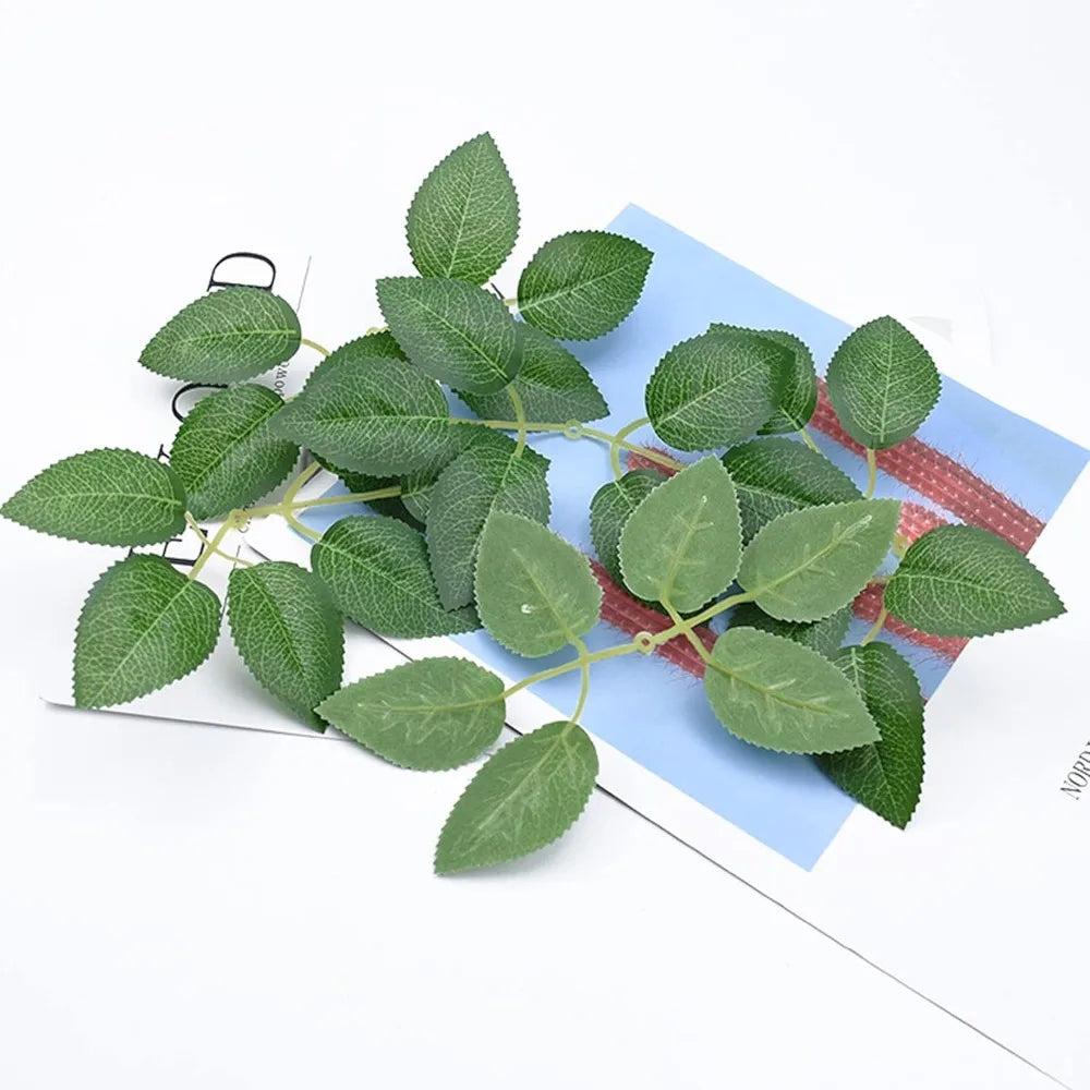 100 Pcs Artificial Rose Leaves – DIY Wedding & Party Decor