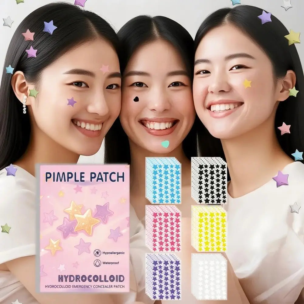 1400-Count Star Hydrocolloid Pimple Patches – Assorted Sizes