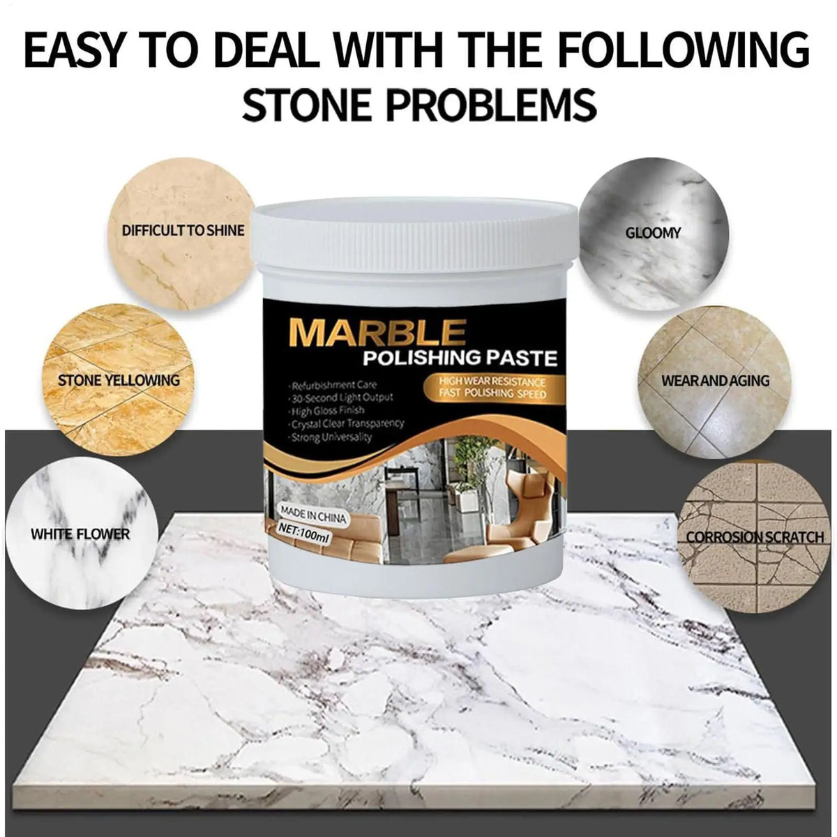 Granite & Quartz Polish Restorer 100ml – Countertop Shine Cleaner