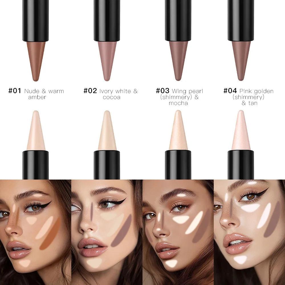 Lakerain 5D Dual-Ended Contour & Highlighter Stick | 12Hr Wear