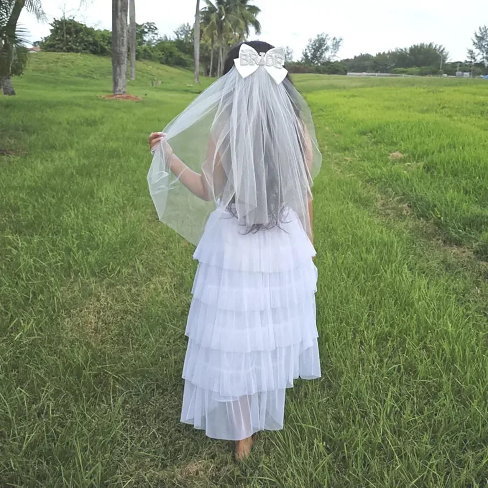 Rhinestone Bride Bow Veil | Bachelorette & Bridal Shower