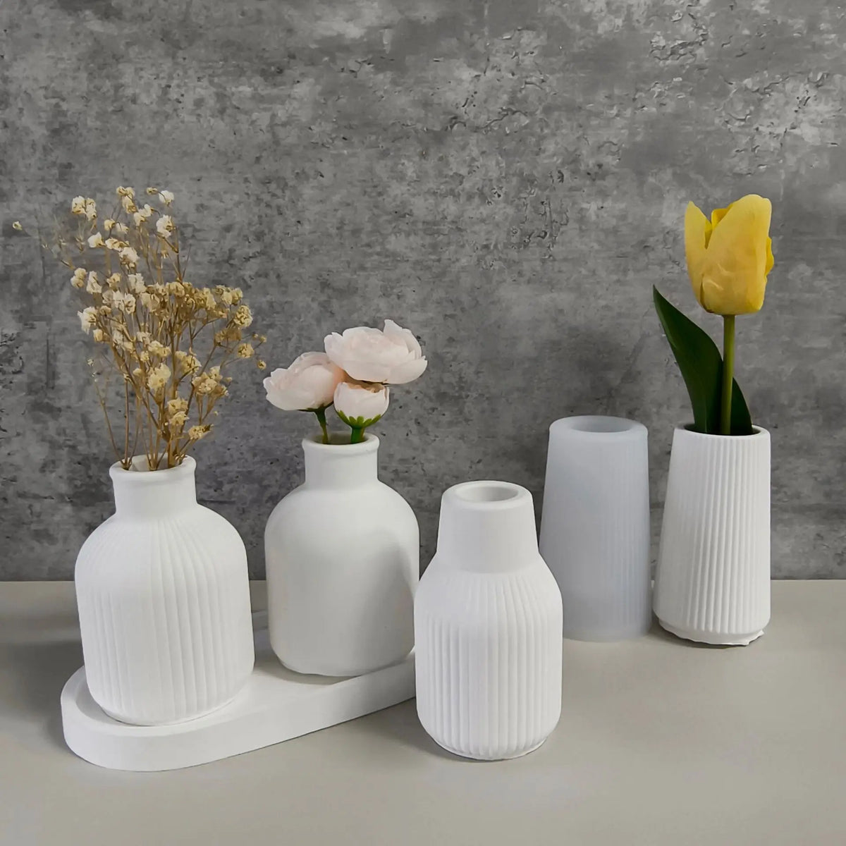 Stripes Vase Silicone Mold DIY Gypsum 3D Ornaments Molds Epoxy
