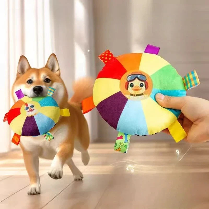 Hot Dog Plush Chew Toy with Bell | Small Dog Bite-Resistant
