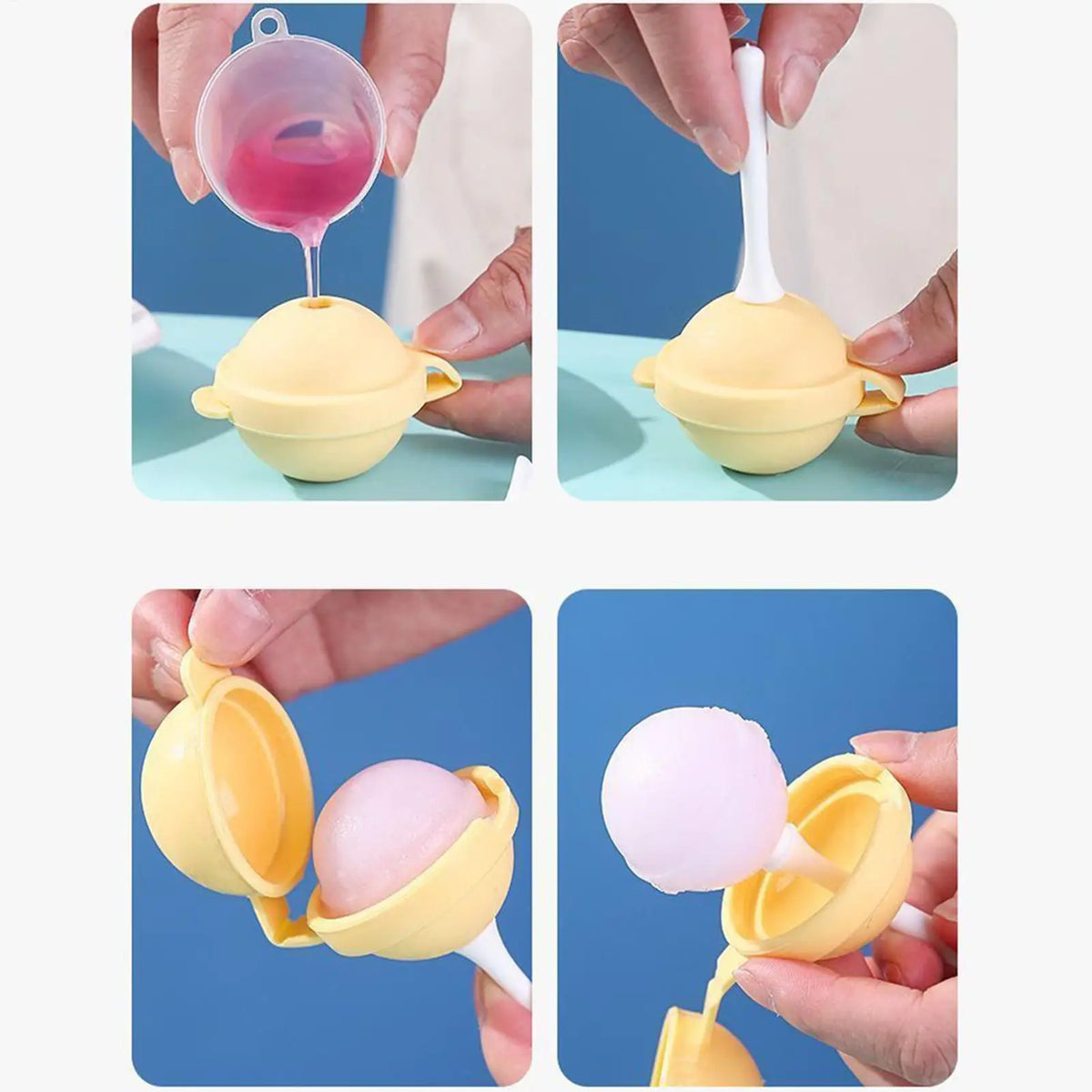 Silicone Lollipop Molds Set of 4 – Non-Stick Reusable Candy Molds