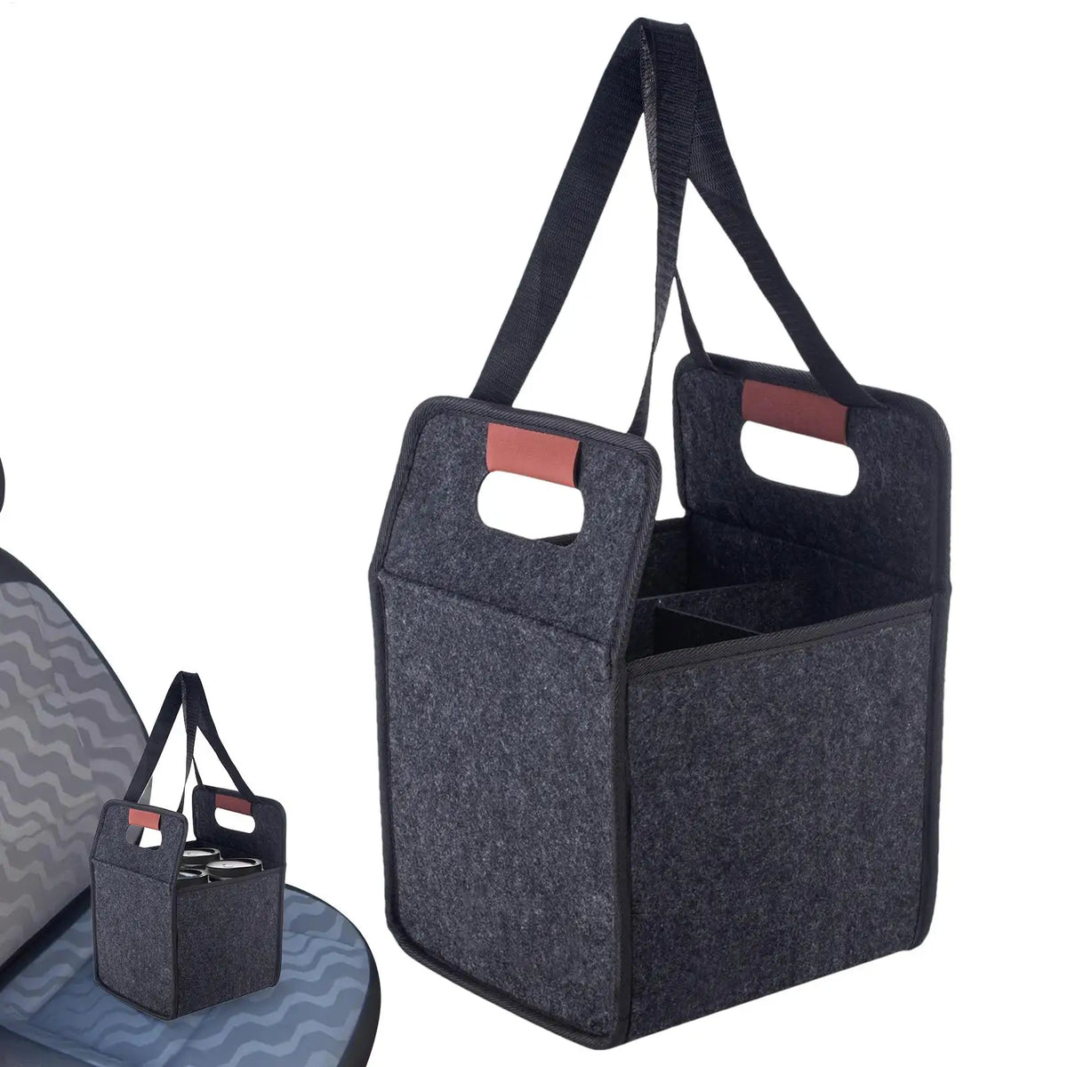 Drink Carrier Reusable Cup Carriers Handles Foldable Tote Bag Felt