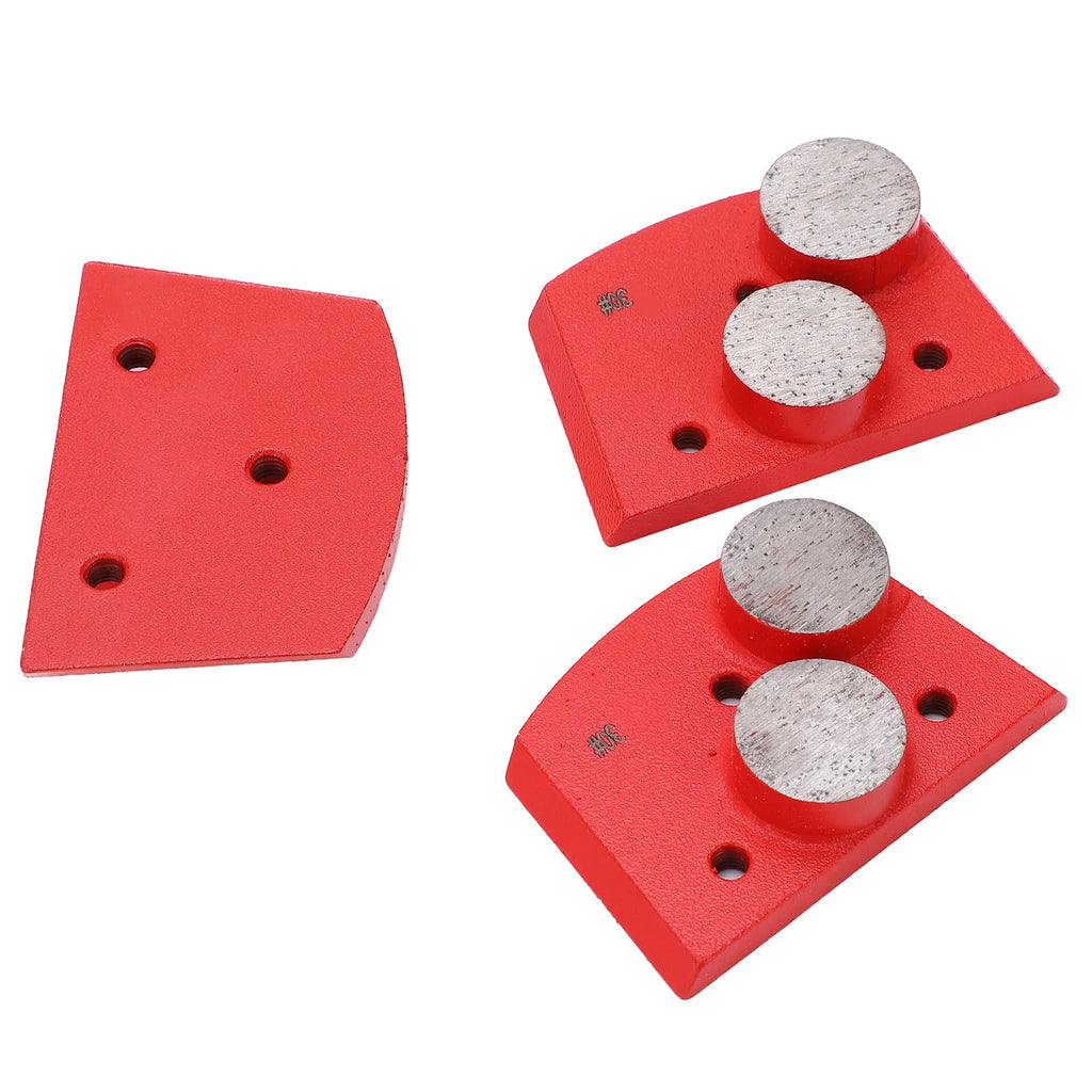 Diamond Grinding Pads Red Trapezoid 30 Grit 2 Cylindrical Teeth