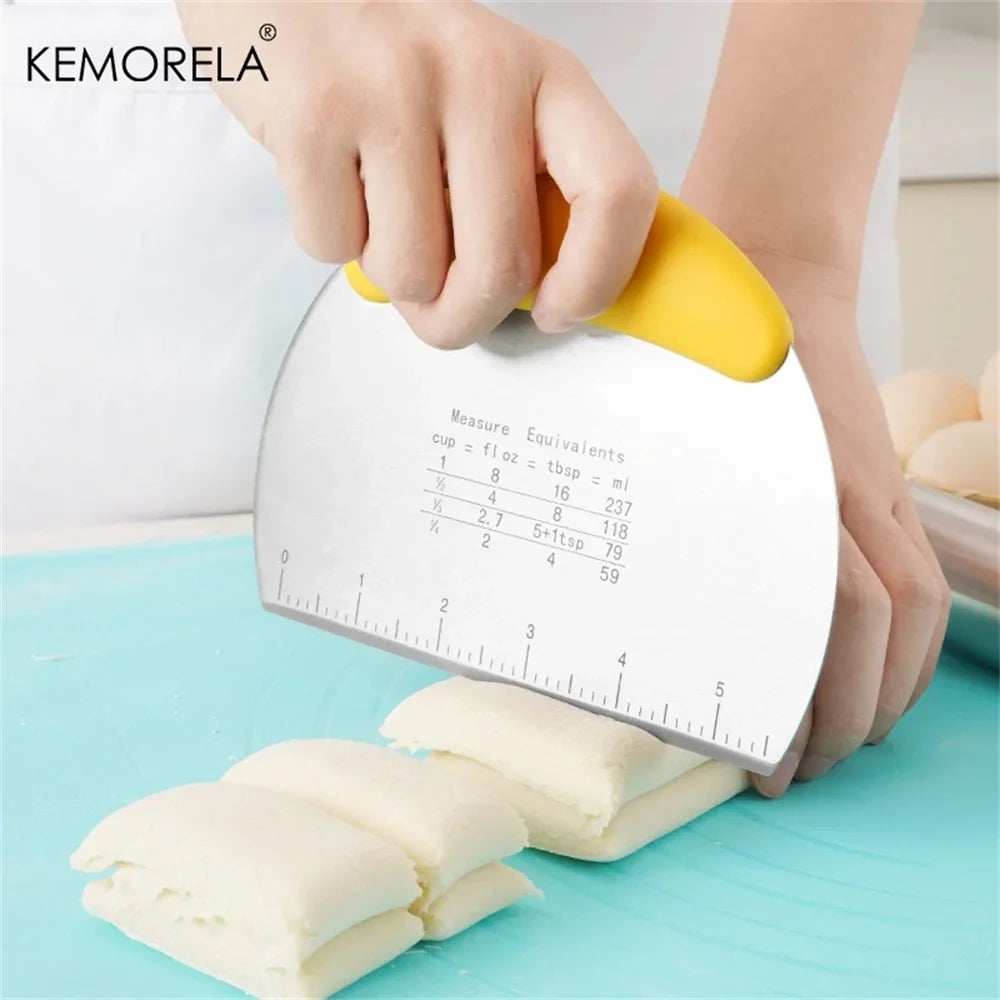KEMORELA Stainless Steel Half Round Dough Scraper