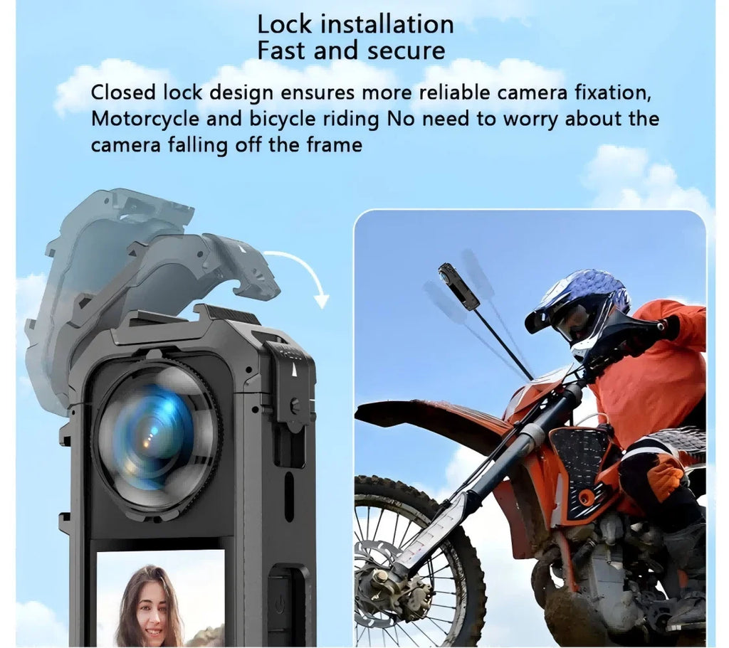 PC Cage Frame for Insta360 X5 | Cold Shoe Quick Release