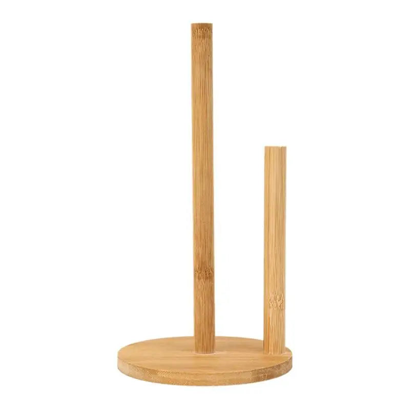 Wood Paper Towel Holder Countertop Wooden Standing Base Fresh-keeping
