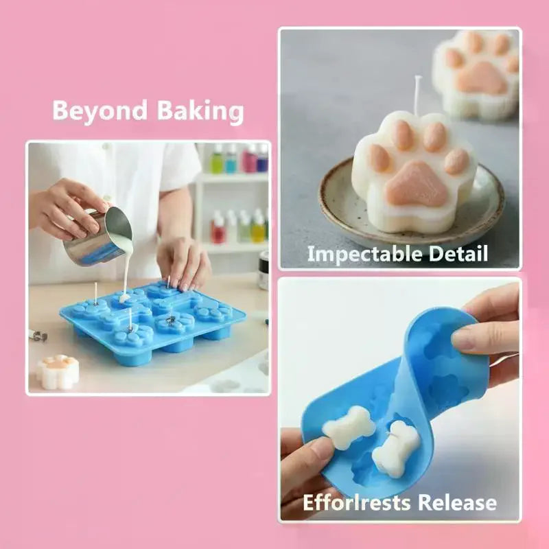 Cute Pet Paw Silicone Mold – DIY Candle Soap Chocolate Baking