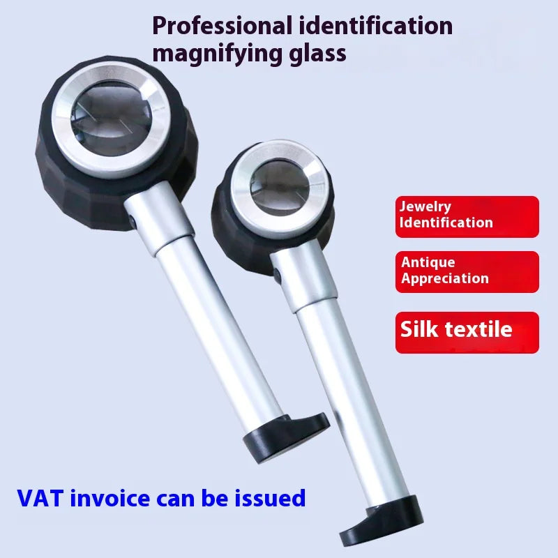 45X Handheld Magnifying Glass with LED & UV Light + Scale