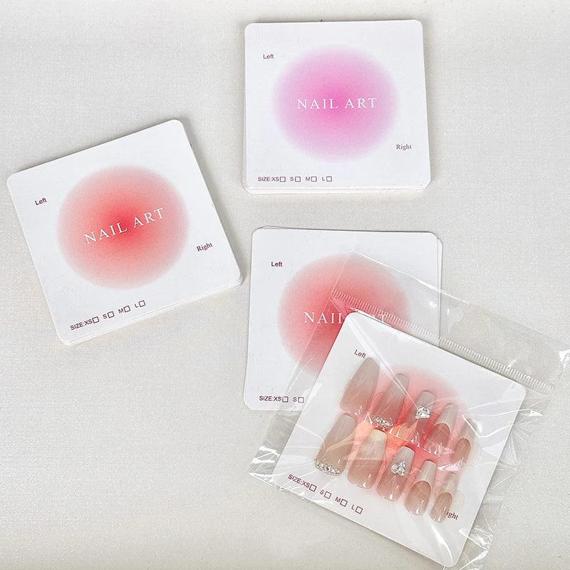 100 PCS Press-On Nail Display Cards | Manicure Swatch Show Cards