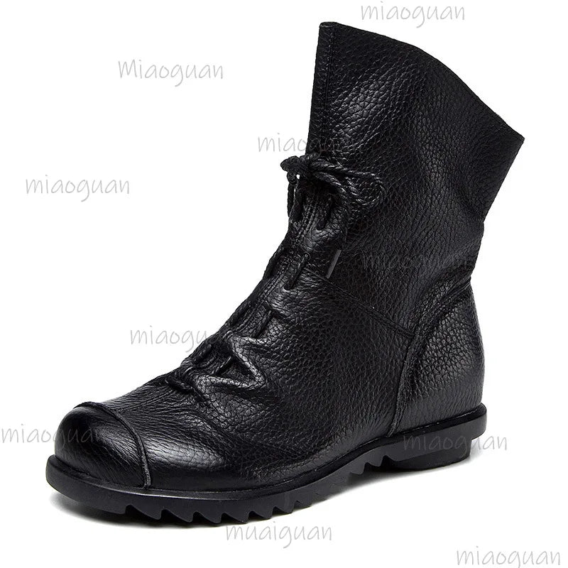 Retro Women's Mid-Calf Winter Boots – Zipper Thermal Boots