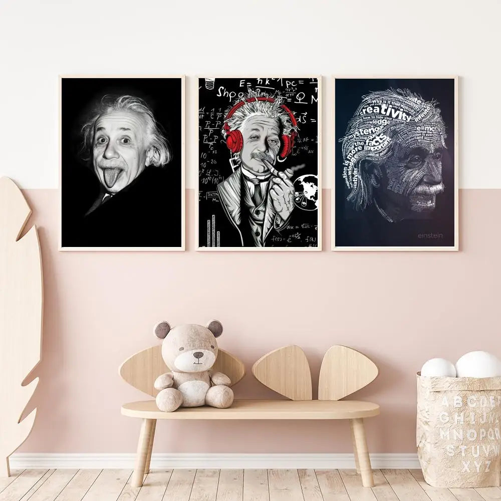 Albert Einstein HD Waterproof Self-Adhesive Wall Art Poster