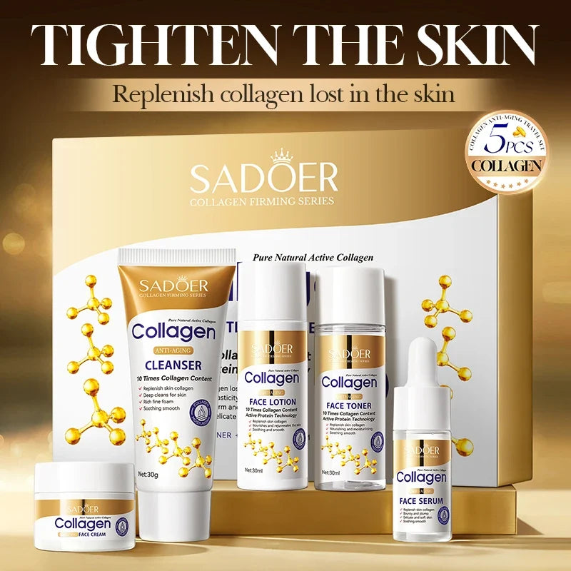 SADOER Collagen 5-Piece Skin Care Set – Hydrate & Brighten